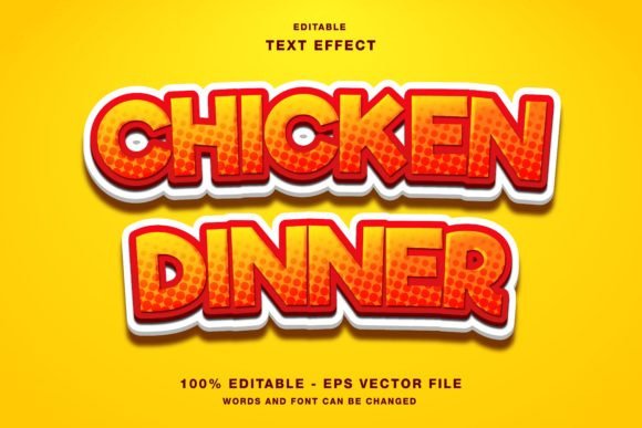 Chicken Dinner Game Cartoon Text Effect: The Ultimate Editable Template for Gamers and Designers