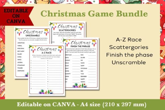 Christmas Game Bundle 1 - Editable: A Versatile Tool for Family Fun