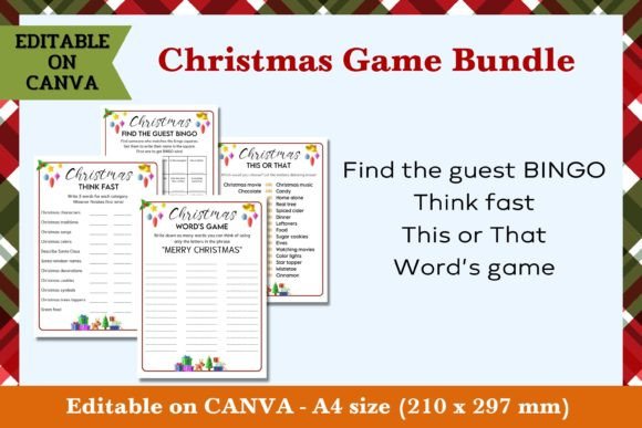Christmas Game Bundle 3 – Editable Family Party Games