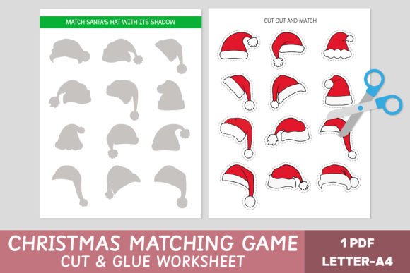 Christmas Matching Game - Santa's Hats: A Fun and Educational Activity for Kids