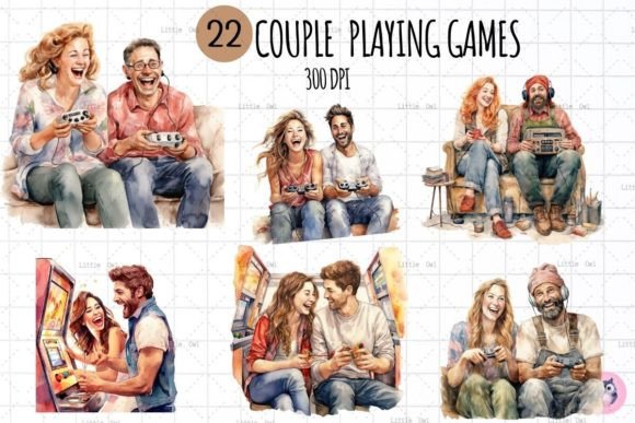 Couple Play Game, Game Lover, Clipart: Elevating Your Creative Projects