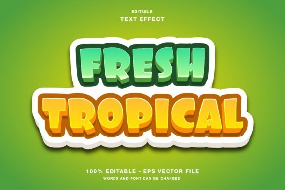 Fresh Tropical Cartoon Game Title Text E