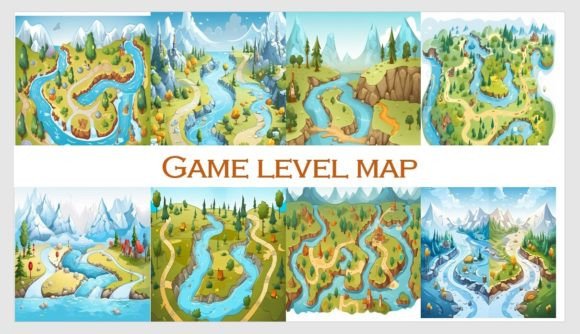 Game Level Map: Creative Inspiration for Digital Art & Wall Decor