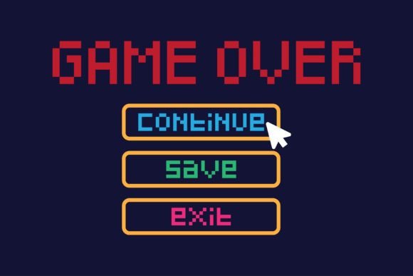 Game Over Pixel Art Vector Illustration