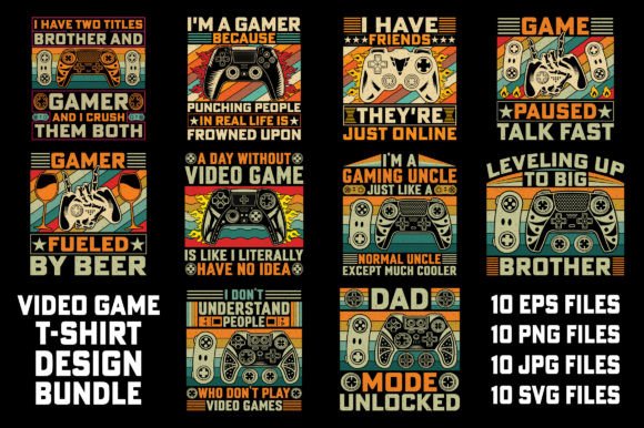 Retro Vintage Video Game T-Shirt Bundle