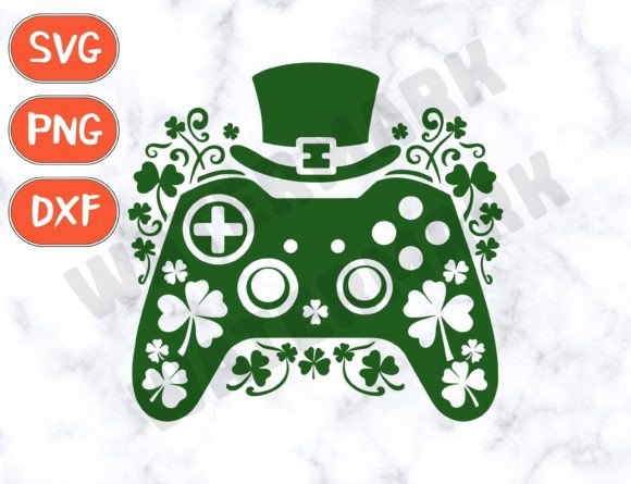 Video Game Controller Shamrock Svg Design