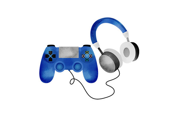 Watercolour Game Controller and Headphones: A Unique Fusion of Creativity and Gaming