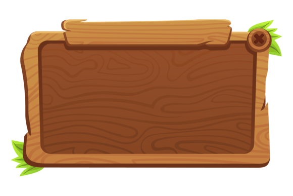 Wooden Window for Cartoon Game. Ui Eleme: A Strategic Design Choice for Visual Storytelling and Game Development
